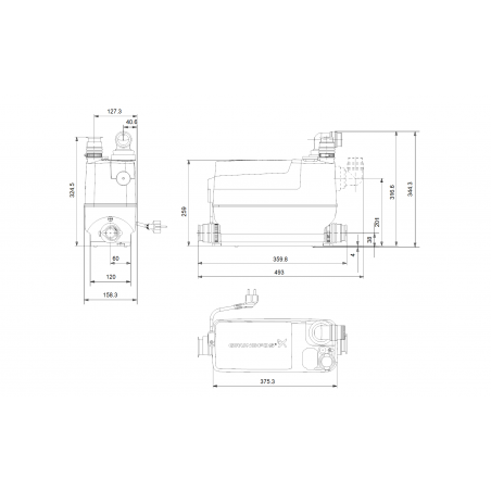 Grundfos Sololift2 C-3 - Station de relevage pour eaux usées domestique