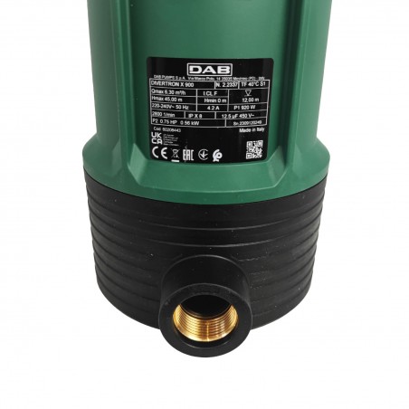 Pompe immergée DAB DIVERTRON900X Automatique 0,75 kW de 0,6 à 4,2 m3/h monophasé 220V