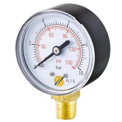 Manomètre sec Radial 0 + 1 bar 1/4" - Ø50