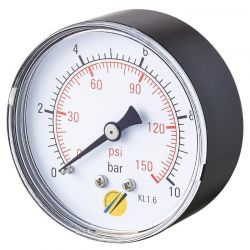 Manomètre sec Axial 0 + 1,6 bars 1/4" - Ø63