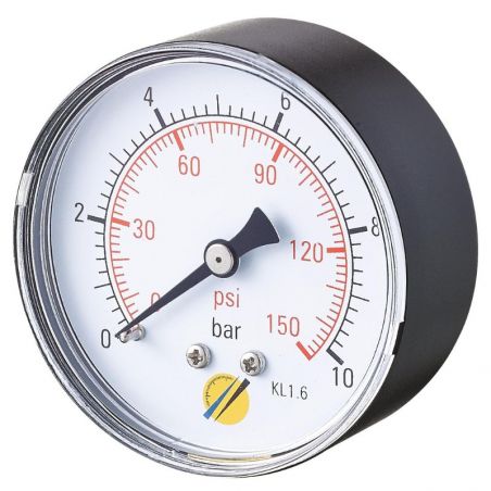 Manomètre sec Axial 0 + 1,6 bars 1/4" - Ø63