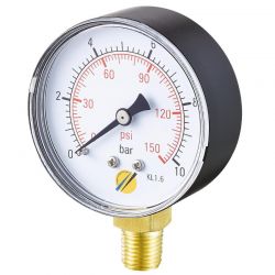 Manomètre sec Radial 0 + 25 bars 1/4" - Ø63