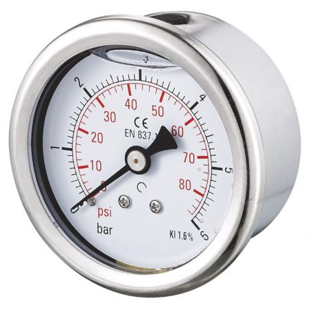 Manomètre inox à bain glycérine Axial 0 + 1 bar 1/4" - Ø50