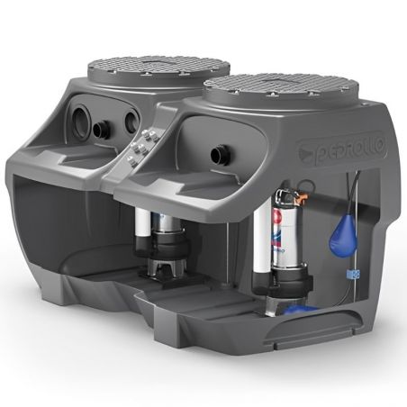 Station de relevage 550L Pedrollo SAR550ECO2xVXm1550 - Pompe a eau 1,10 kW jusqu'à 30 m3/h monophasé 220V