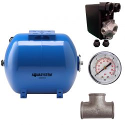 Kit réservoir vessie AQUASYSTEM horizontal 50L - 1''