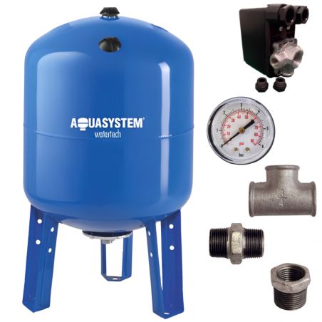 Kit réservoir vessie AQUASYSTEM vertical 100L - 1''1/4