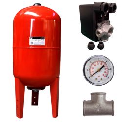Kit réservoir vessie ZILMET vertical 60L - 1"