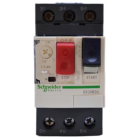 TeSys - Disjoncteur moteur magnéto-thermique GV2ME16 - 3P - commande par bouton poussoir - réglage th. 9 à 14A