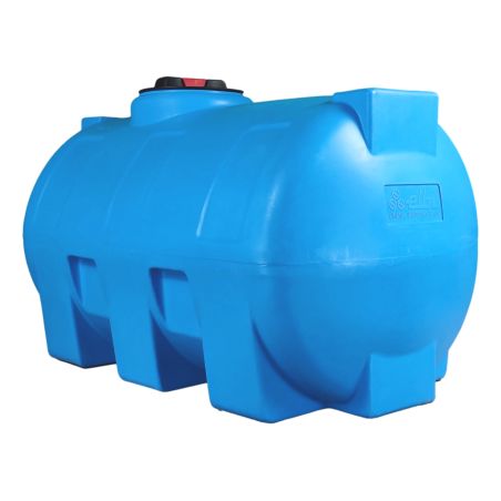 Cuve récupération eau de pluie 500L - Réservoir aérien horizontal bleu - Polyéthylène - ELBI CHO
