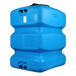 Cuve récupération eau de pluie 500L - Réservoir aérien compact bleu - Polyéthylène - ELBI CPN