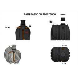 Cuve enterrée 3000L récupération eau de pluie - Système complet - ELBI CU3000 RAIN BASIC
