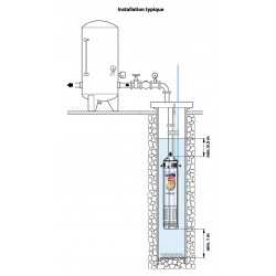 Pompe immergée 4" Pedrollo Davis de 1 à 2 m3/h monophasé 220V