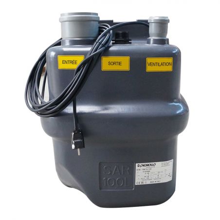 Station de relevage 100L Pedrollo SAR100ZXm1A40 - Pompe a eau 0,60 kW jusqu'à 24 m3/h monophasé 220V