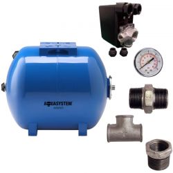Kit réservoir vessie AQUASYSTEM horizontal 200L - 1''