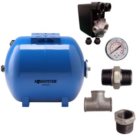 Kit réservoir vessie AQUASYSTEM horizontal 200L - 1''