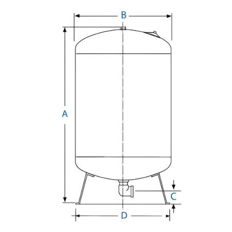 Réservoir à diaphragme GC 200L vertical Challenger - 10 bars