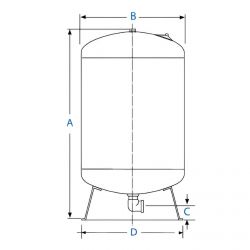 Réservoir diaphragme GC 450L vertical Challenger - 10 bars
