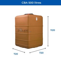 Cuve récupération eau de pluie 500L - Réservoir aérien cubique Terracotta - Polyéthylène - ELBI CBA