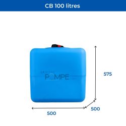 Cuve récupération eau de pluie 100L - Réservoir aérien cubique bleu - Polyéthylène - ELBI CB