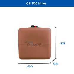 Cuve récupération eau de pluie 100L - Réservoir aérien cubique Terracotta - Polyéthylène - ELBI CB