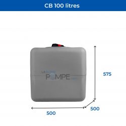 Cuve récupération eau de pluie 100L - Réservoir aérien cubique Gris - Polyéthylène - ELBI CB