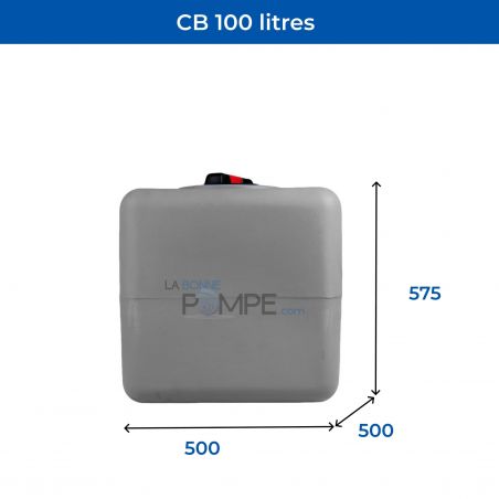 Cuve récupération eau de pluie 100L - Réservoir aérien cubique Gris - Polyéthylène - ELBI CB