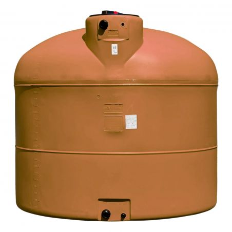Cuve récupération eau de pluie 750L - Réservoir aérien cylindrique Terracotta - Polyéthylène - ELBI PA