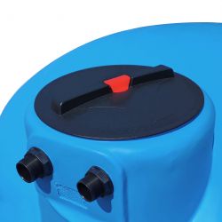 Cuve récupération eau de pluie 1000L - Réservoir aérien cylindrique bleu - Polyéthylène - ELBI PA