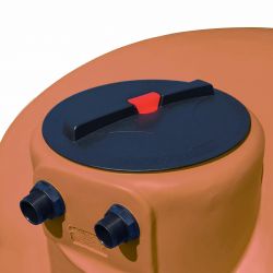 Cuve récupération eau de pluie 300L - Réservoir aérien cylindrique Terracotta - Polyéthylène - ELBI PA