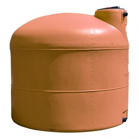 Cuve récupération eau de pluie 300L - Réservoir aérien cylindrique Terracotta - Polyéthylène - ELBI PA