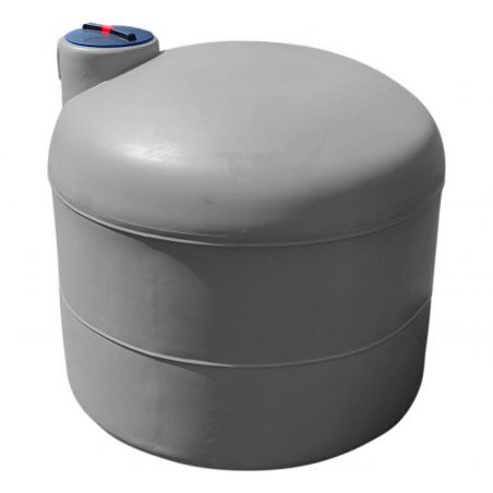 Cuve récupération eau de pluie 500L - Réservoir aérien cylindrique Gris - Polyéthylène - ELBI PA