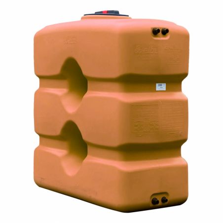 Cuve récupération eau de pluie 1000L - Réservoir aérien compact terracotta - Polyéthylène - ELBI CPN