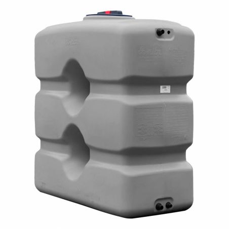 Cuve récupération eau de pluie 1000L - Réservoir aérien compact gris - Polyéthylène - ELBI CPN