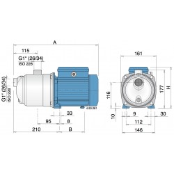 Pompe a eau Calpeda MXP multicellulaire jusqu'à 5,4 m3/h monophasé 220V