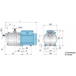 Pompe a eau Calpeda MXH multicellulaire tout inox jusqu'à 4,8 m3/h monophasé 220V