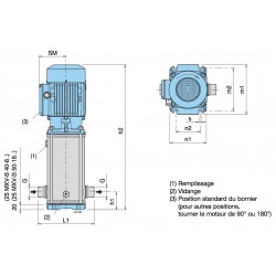Pompe a eau Calpeda MXV-B multicellulaire tout inox jusqu'à 8 m3/h monophasé 220V