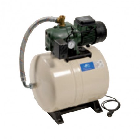 Surpresseur 60L DAB AQUAJETGWS10260M - Réservoir horizontal à diaphragme avec pompe a eau 0,75 kW jusqu'à 3,6 m3/h monophasé 220V