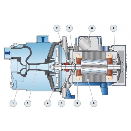 Pompe a eau Pedrollo JCR1C 0,37 kW inox jusqu'à 3,6 m3/h triphasé 380V