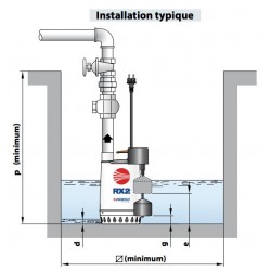 Pompe de relevage Pedrollo RX GM jusqu'à 13,2 m3/h monophasé 220V