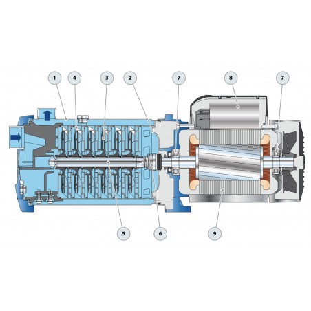Pompe a eau Pedrollo PLURIJETM5200X 1,80 kW jusqu'à 12 m3/h monophasé 220V