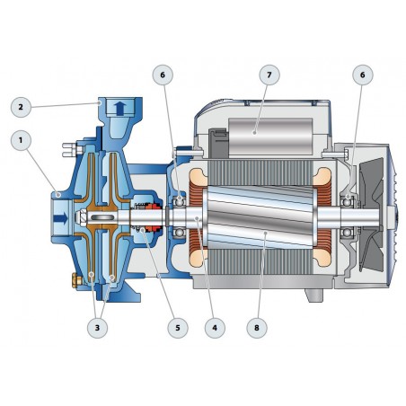 Pompe a eau Pedrollo 2CPm2516C 1,10 kW jusqu'à 7,2 m3/h monophasé 220V