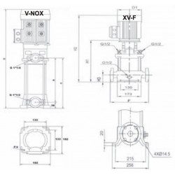 Pompe a eau Pedrollo VNOX405 3 kW de 1,5 à 21 m3/h triphasé 380V