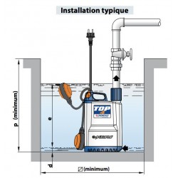 Pompe de relevage Pedrollo TOP3LA 0,55 kW jusqu'à 15,6 m3/h monophasé 220V