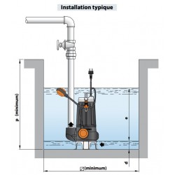 Pompe de relevage Pedrollo VXC845 0,55 kW jusqu'à 27 m3/h triphasé 380V