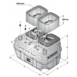 Station de relevage 550L Pedrollo SAR550ECO2xVXm1550 - Pompe a eau 1,10 kW jusqu'à 30 m3/h monophasé 220V