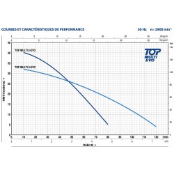 Pompe immergée Pedrollo TOPMULTIEVO3 0,55 kW jusqu'à 7,2 m3/h monophasé 220V