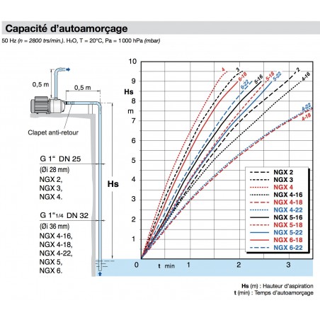 Pompe a eau Calpeda NGXM4110 0,75 kW inox jusqu'à 4,5 m3/h monophasé 220V