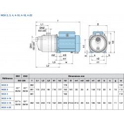 Pompe a eau Calpeda NGX4110 0,75 kW inox jusqu'à 4,5 m3/h triphasé 380V