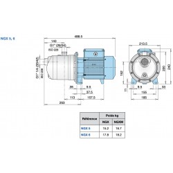 Pompe a eau Calpeda NGX418 1,10 kW inox jusqu'à 5 m3/h triphasé 380V