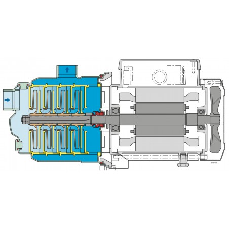 Pompe a eau Calpeda MXP405 1,10 kW jusqu'à 7,2 m3/h triphasé 380V